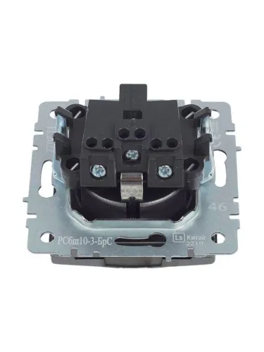 Розетка BRITE РСбш10-3-БрС 16А IP20 с заземл. защ. шторки с крышкой механизм сталь IEK BR-R16-16-K46 фото 9
