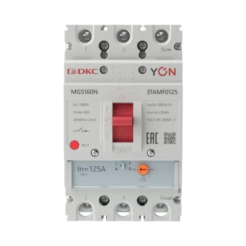 Выключатель автоматический MGS160 3P 100-125A 36kA YON MGS160N-3TAMF0125 фото 2