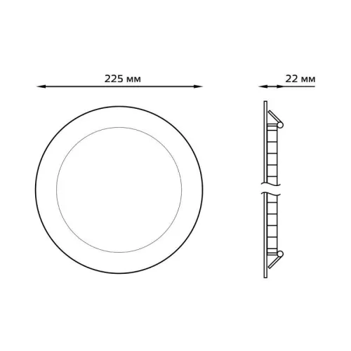 Светильник светодиодный Slim 18Вт 4000К IP20 1350лм 220-240В ДВО круг бел. GAUSS 939111218 фото 5