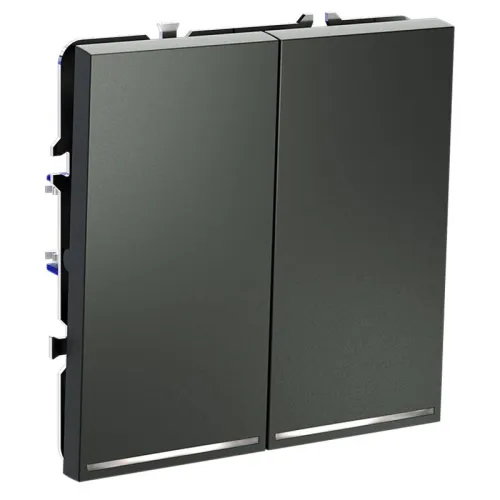 Выключатель 2-кл. СП S70 10А с подсветкой механизм титан Voltum VLS020206 фото 4