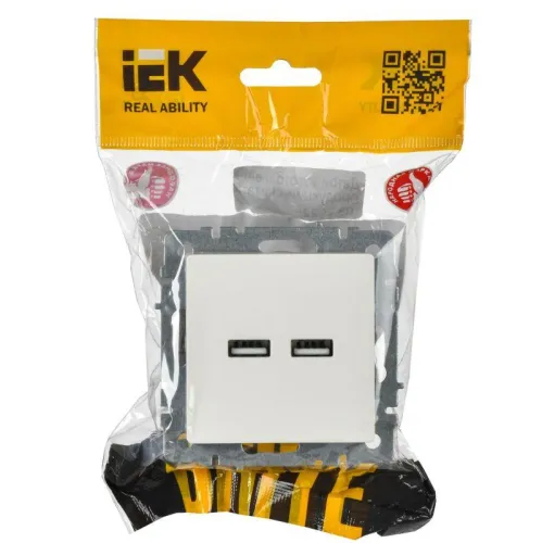 Розетка BRITE USB A+A 3.1А РЮ10-1-БрБ механизм бел. IEK BR-U21-D31-K01 фото 7
