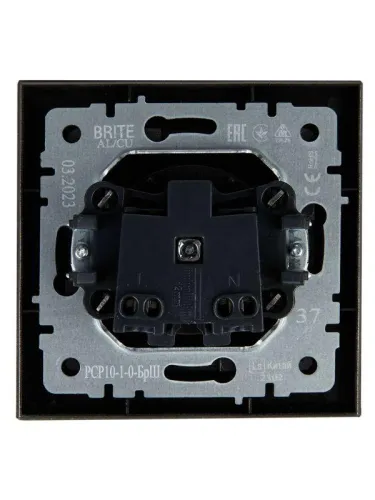Розетка СП BRITE РСР10-1-0-БрШ 10А в сборе без заземл. без защ. шторок шампань IEK BR-R10-10-K37-F фото 4