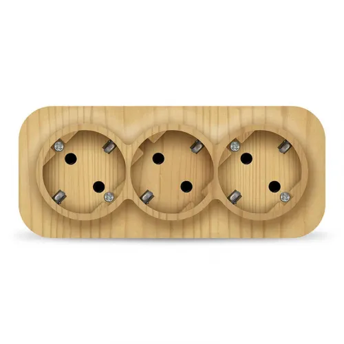 Розетка 3-м ОП 16А IP20 с заземл. сосна IONICH 1440