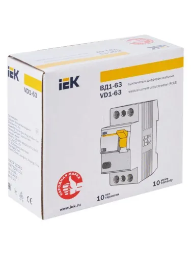 Выключатель дифференциального тока (УЗО) 2п 25А 300мА тип AC ВД1-63 KARAT IEK MDV10-2-025-300 фото 3