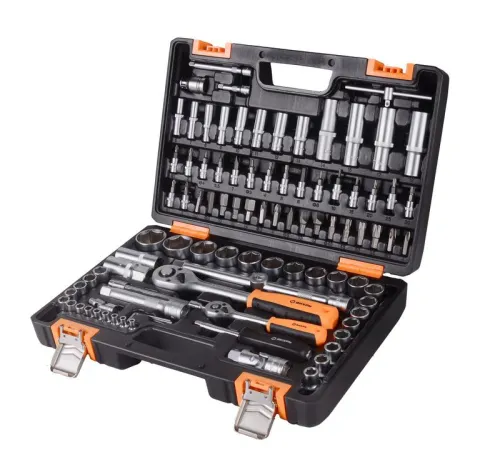 Набор инструментов АВТО 1/2дюйм 1/4дюйм CrV в кейсе 94 предмета Вихрь 73/6/7/7 фото 3