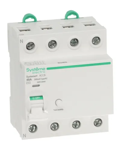 Выключатель дифференциального тока 4п 40А 300мА тип AC Systeme9 400В SE S9R14440 фото 4