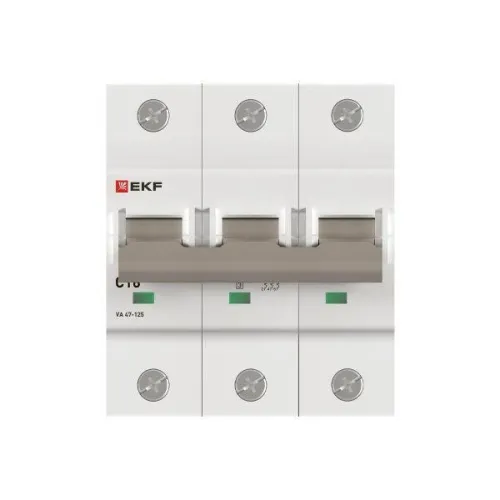 Выключатель автоматический 3п C 16А 15кА ВА 47-125 PROxima EKF mcb47125-3-16C фото 2