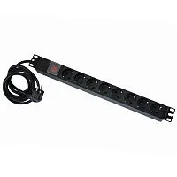 Блок распределения питания 19дюйм 16А/250В 8 розеток (Schuko) SUPRLAN 05-0419