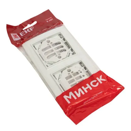 Рамка 2-м Минск горизонтальная бел. Basic EKF ERM-G-302-10 фото 2