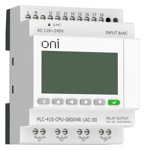 Модуль ЦПУ ПЛК 410 8 DI 4 RO 220В AC с Ethernet портом с экраном ONI PLC-410-CPU-08D04R-1AC-00 фото 4