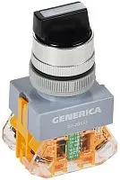 Переключатель D7-20X33 3 полож. 1НО+1НЗ возв. черн. GENERICA BSW50-20X33-3-22-3-K02-G