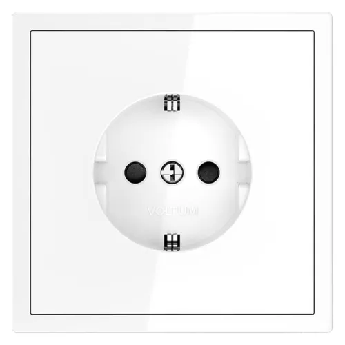 Розетка 1-м СП S70 16А с заземл. защ. шторки механизм бел. глянцевый Voltum VLS040201 фото 4