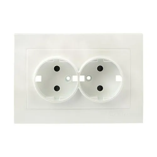 Панель лицевая Валенсия для 2-м розетки 16А с заземл. защ. шторки жемчуж. PROxima EKF ESR16-L-128-50 фото 2