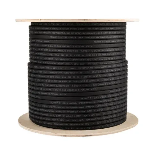 Кабель греющий саморег. 40КНС 2ЛТГ-ЭЛ-65/85 экранированный взрывозащ. Ex UV 40Вт/м 200м Rexant 51-0253 фото 4