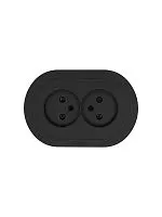 Розетка 2-м СП OSEN без заземл. ПБТ круглая механизм черн. бархат LEZARD 744-4200-128B