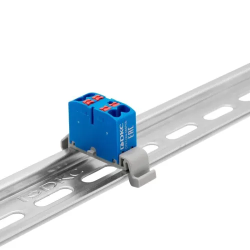 Блок распределительный зажим push-in 4 точки подключения 25кв.мм син. DKC DTP1-004-04SPUB фото 2