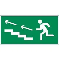 Знак "ПО ЛЕСТНИЦЕ ВВЕРХ ВЛЕВО" 180х90мм для аварийно-эвакуационного светильника Compact VARTON V5-EM04-60.004.040