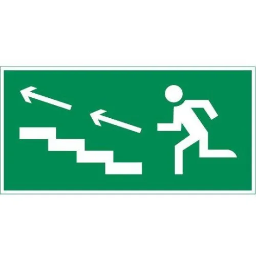 Знак "ПО ЛЕСТНИЦЕ ВВЕРХ ВЛЕВО" 180х90мм для аварийно-эвакуационного светильника Compact VARTON V5-EM04-60.004.040