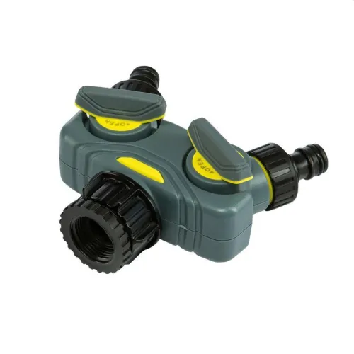 Разветвитель 2-х канальный на кран 1/2дюйм-3/4дюйм ЧЕТЫРЕ СЕЗОНА 62-0223-F фото 2