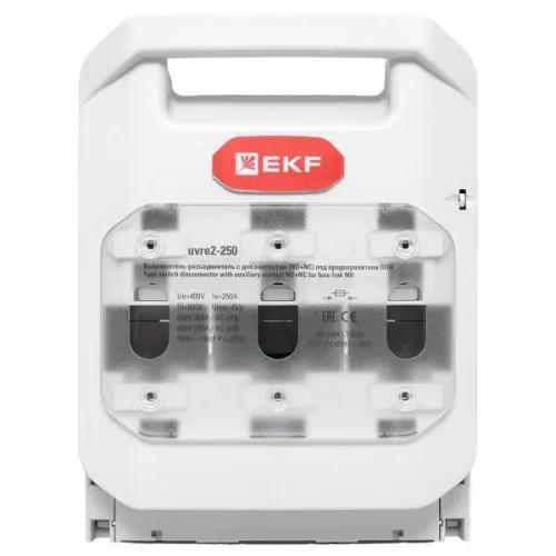 Выключатель-разъединитель УВРЭ v2 250А с доп. контактом (NO+NC) откидного типа под предохранители ППН (габ.1) EKF uvre2-250 фото 14