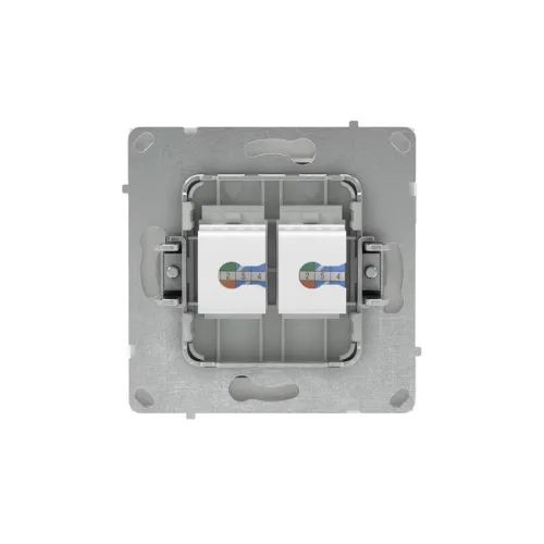 Розетка компьютерная 2-м KANT RJ45 кат.6A без шторки бел. магнолия DKC 7000674 фото 2
