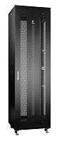Шкаф монтажный телекоммуникационный напольн. ND-05C-42U60/60-BK 19дюйм 42U 600х600х2055мм для распределит. и серверн. оборудования; передн. и задн. перфорир. двери ручка с замком RAL 9004 черн. Cabeus 8552c