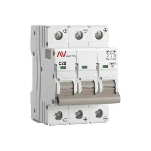Выключатель автоматический 3п C 20А 10кА AV-10 DC AVERES EKF mcb10-DC-3-20C-av