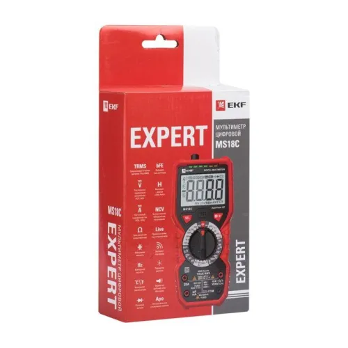 Мультиметр цифровой MS18C Professional EKF In-180701-pm18C фото 2