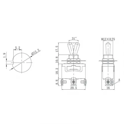 Тумблер 250В 15А (3c) ON-OFF-ON 1п (KN-103) Rexant 36-4112 фото 2
