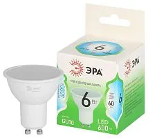 Лампа светодиодная GREEN LINE MR16-6W-840-GU10 GL 6Вт софит 4000К яркий свет бел. GU10 Эра Б0067077