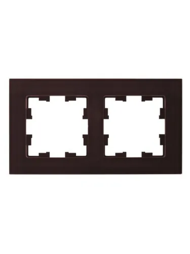 Рамка 2-м BRITE РУ-2-2-БрТБ стекло темн. бронза IEK BR-M22-G-K45 фото 3