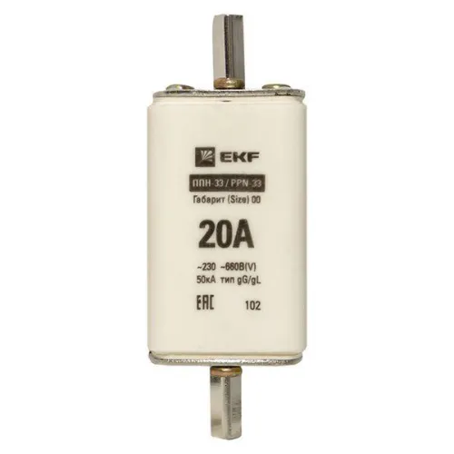 Вставка плавкая ППН-33 160/20А габарит 00 PROxima EKF fus-33/160/20 фото 6