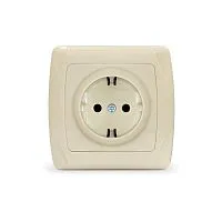 Розетка 1-м СП Маргарита 16А IP20 с заземл. сл.кость (ivory) UNIVersal М0028-I