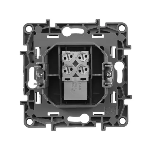 Розетка телефонная 1-м СП Etika RJ11 механизм алюм. IEK 672440 фото 3