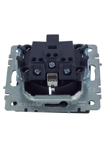 Розетка 1-м СП BRITE РС11-1-0-БрГ 16А с заземл. без защ. шторки механизм графит IEK BR-R11-16-K53 фото 6