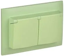 Розетка 2-м SKANDY 16А IP44 с крышкой в сборе SK-R12G мятный IEK SK-R26-16-44-K06-F