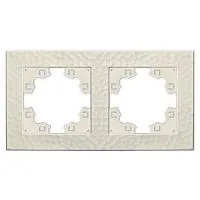 Рамка 2-м Афина фактурная универс. слоновая кость (ivory) Universal A10044-I