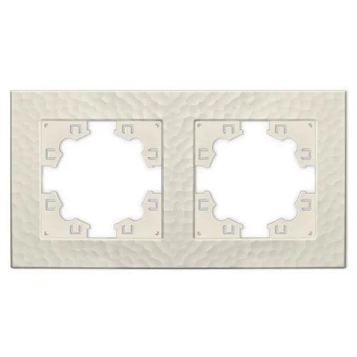 Рамка 2-м Афина фактурная универс. слоновая кость (ivory) Universal A10044-I