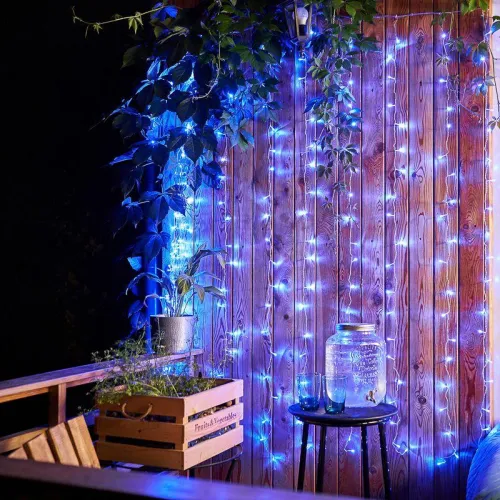 Гирлянда светодиодная "Светодиодный Дождь" 2.5х2м 300LED син. 16Вт 230В IP20 свечение с динамикой провод прозр. Neon-Night 235-053 фото 3