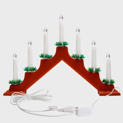 Горка новогодняя 7 свечек (7LED) тепл. бел. 0.5Вт 220-240В IP20 красн. Neon-Night 501-082 фото 3