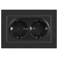 Розетка 2-м СП Accent 6-205-07 16А IP20 250В 2P+E Schuko AL/CU графит Intro Б0063496