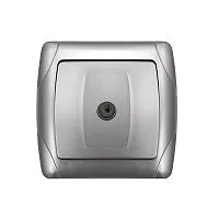 Розетка телевизионная TV 1-м СП Маргарита серебр. UNIVersal М0027-S