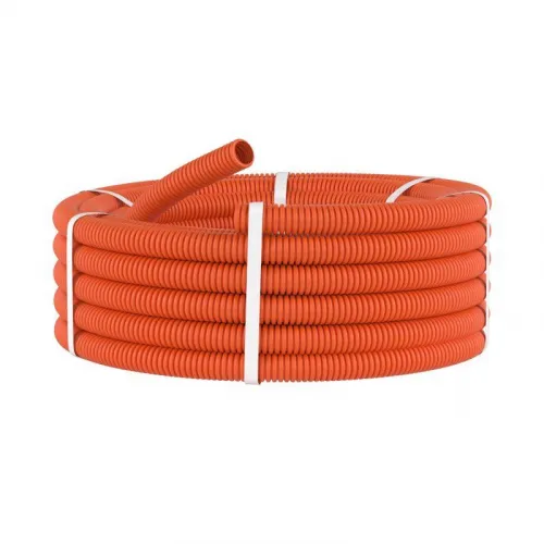 Труба гофрированная ПНД гибкая тяжелая d40мм без протяжки оранж. (уп.20м) DKC 70540 фото 2