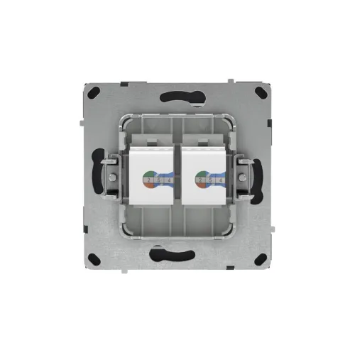 Розетка компьютерная 2-м KANT RJ45 кат.5E без шторки черн. уголь DKC 7012664 фото 2