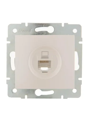 Розетка компьютерная 1-м СП Karina RJ45 механизм жемчуж./бел. перламутр. LEZARD 707-3088-139