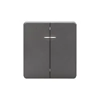 Выключатель 2-кл. СП ROUND MIELE 10А с подсветкой титан Kranz KR-78-0714-2