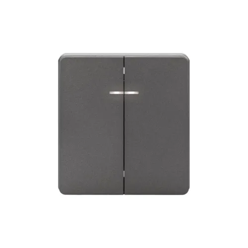 Выключатель 2-кл. СП ROUND MIELE 10А с подсветкой титан Kranz KR-78-0714-2