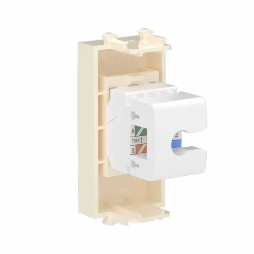 Розетка телефонная 1мод. Avanti "Ванильная дымка" RJ12 без шторок модульная механизм DKC 4405611 фото 4