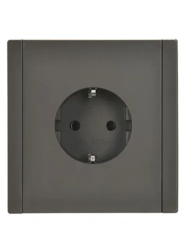 Розетка СП FORTE&PIANO FP314 16А с заземл. без защ. шторок безвинт. крепл. сер. IEK FP-R11-16-1-K03 фото 2