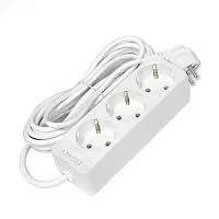 Удлинитель 3х5м с заземл. 10А IP20 2.2кВт ПВС 3х0.75 бел. DOMTOK 2376